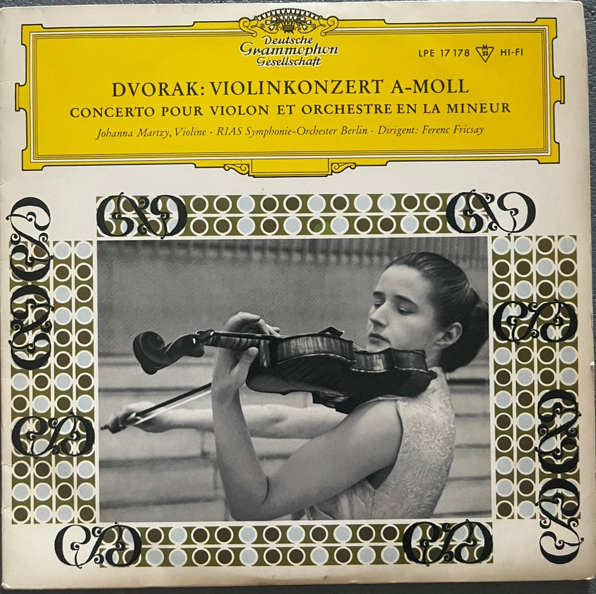 lp klassiek vinyl elpee Johanna Martzy dvorak violin concert, Cd's en Dvd's, Vinyl | Klassiek, Ophalen, Overige typen, Zo goed als nieuw