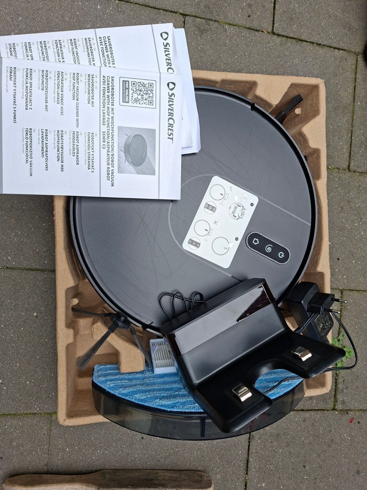 Silvercrest Robotstofzuiger met dweilfunctie SSWR C3, Overige merken, Ophalen of Verzenden, Zo goed als nieuw, Robotstofzuiger
