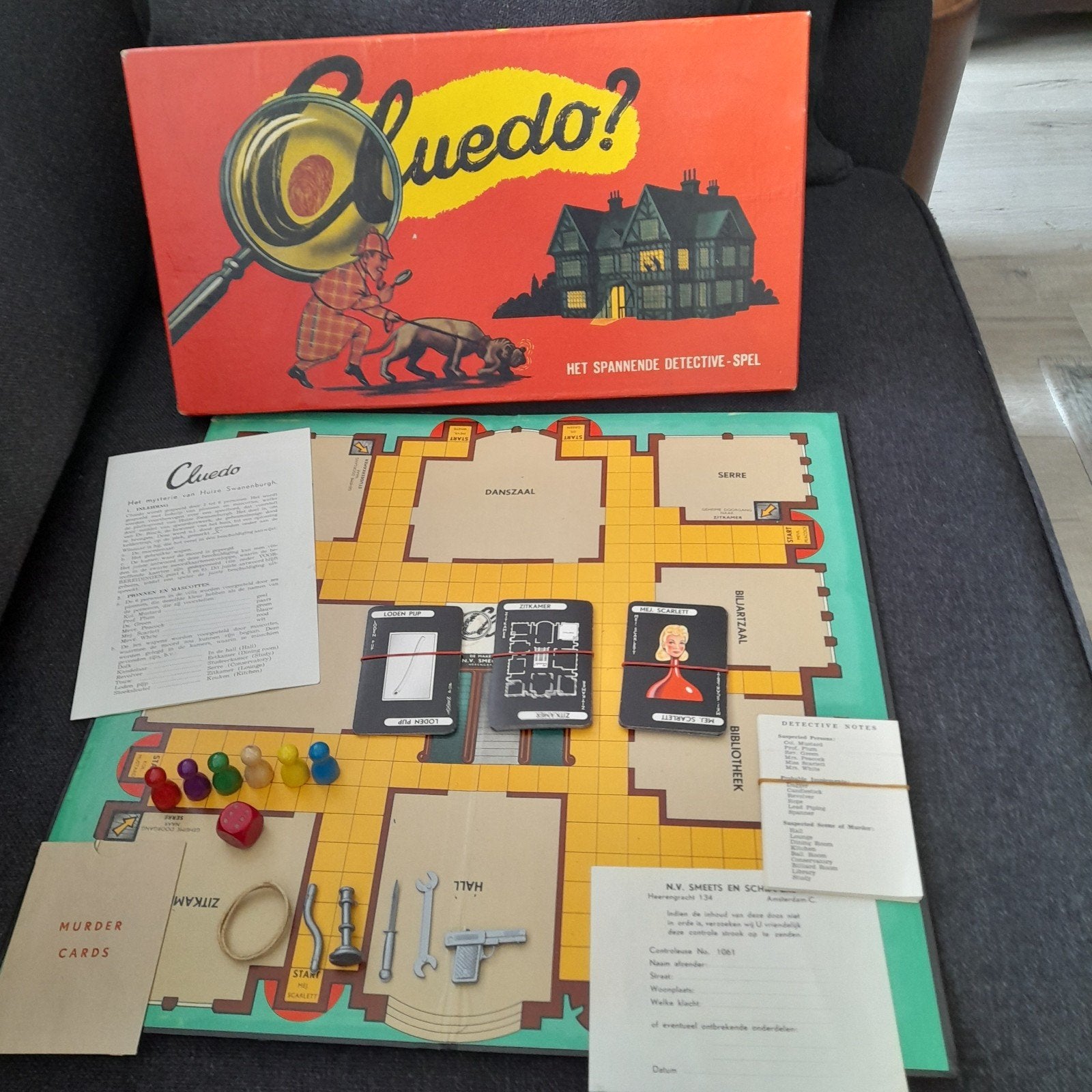Cluedo? Het spannende detective-spel oude versie, Drie of vier spelers, Ophalen of Verzenden, Gebruikt, N.V. Smeets & Schippers