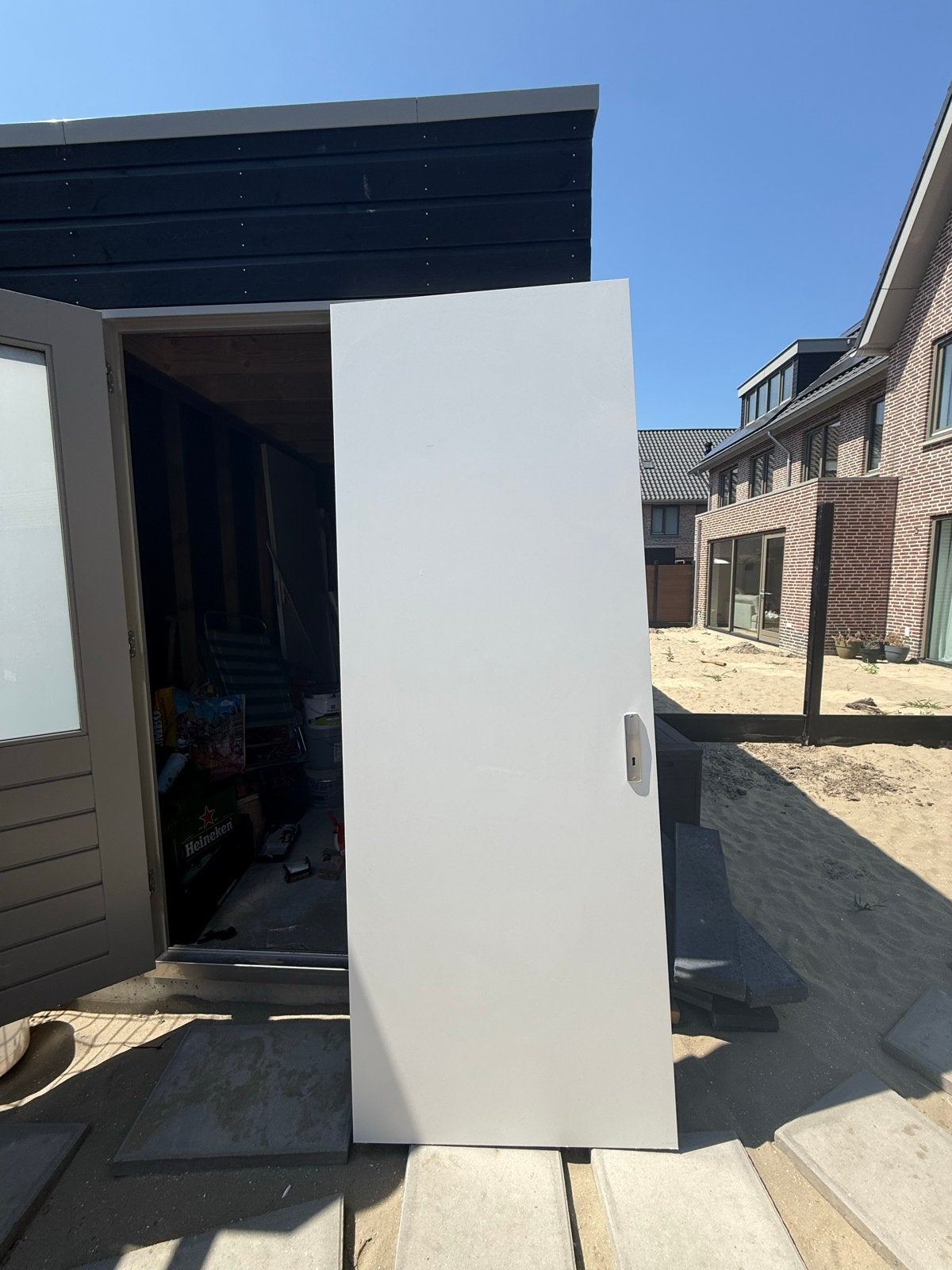 Witte berkvens deur voor binnen 83 x 231.5 cm, Kunststof, 80 tot 100 cm, Binnendeur, Nieuw