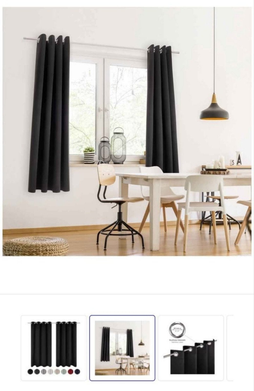 Blumtal Blackout Gordijnen - antraciet set 2, Huis en Inrichting, 100 tot 150 cm, Ophalen of Verzenden, Zo goed als nieuw, Modern, Verduisterend