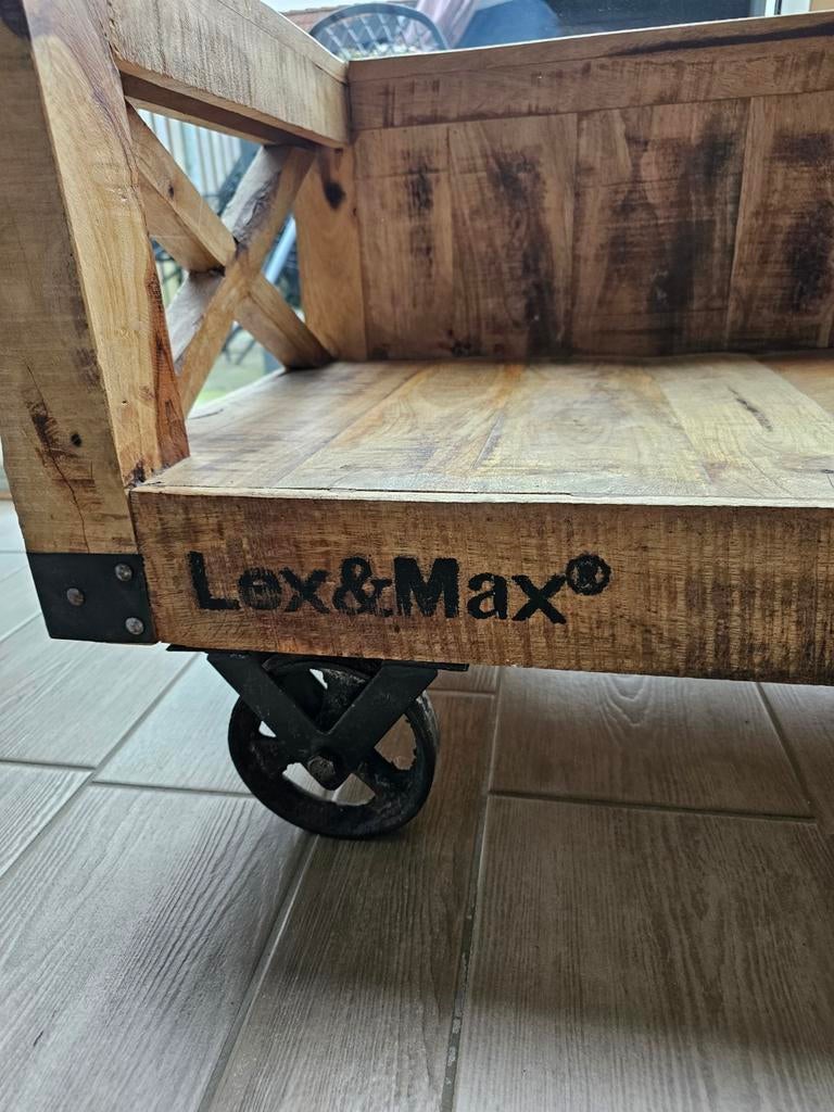 Lex&Max houten bank op wielen, Huis en Inrichting, Woonaccessoires | Overige, Hout, Ophalen of Verzenden, Zo goed als nieuw, Bruin