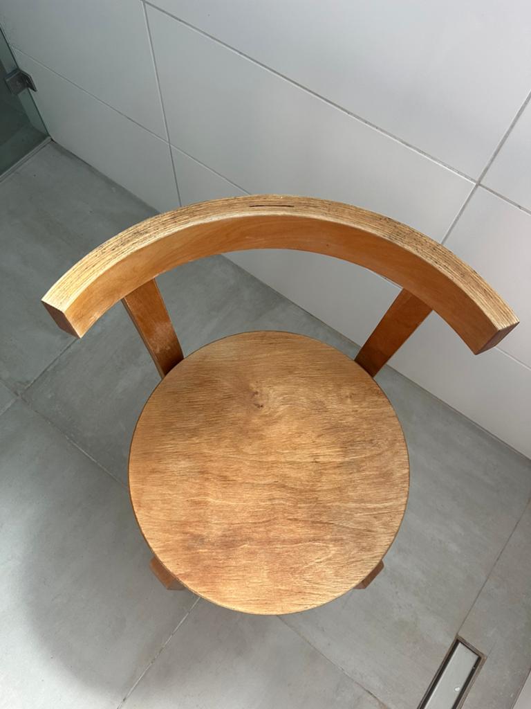 Stoel alvar aalto stijl, Huis en Inrichting, Ophalen of Verzenden, Bruin, Hout, Eén