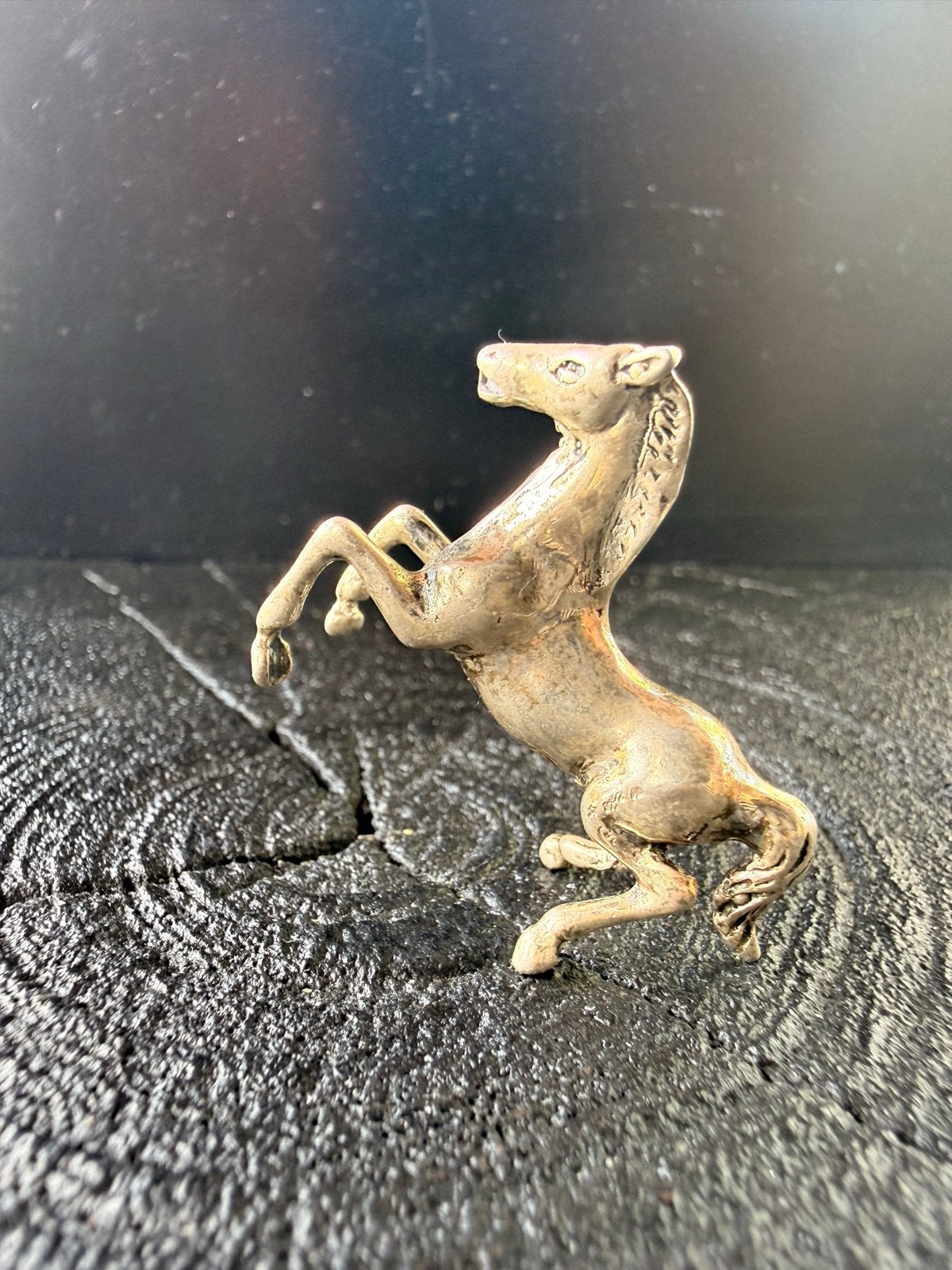 Zilveren Miniatuur Steigerend Paard - 800 Zilver, Verzenden, Zilver