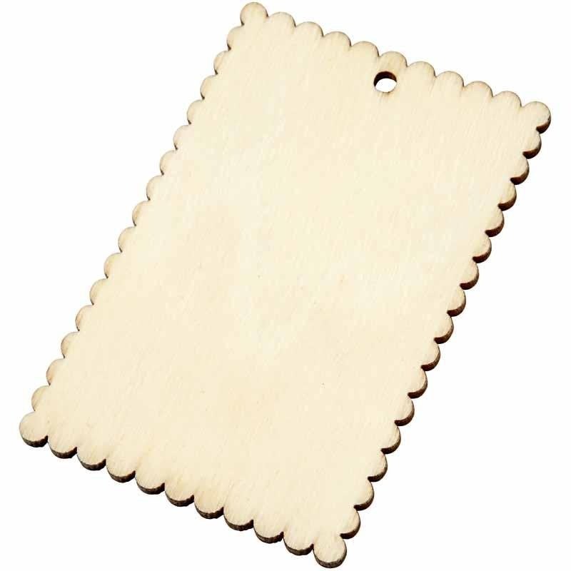 Made of Wood houten labels met bruin randje 5 x 8 cm 8 stuks, Overige merken, ., Overige typen, Nieuw