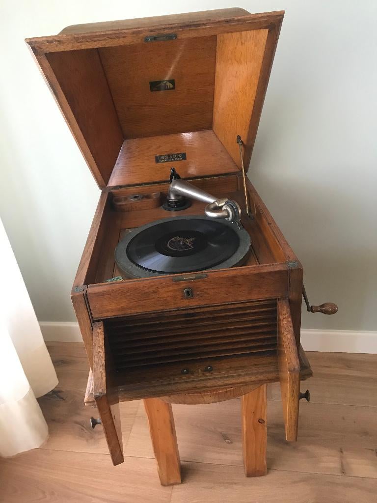 Mooie His Master's Voice platenspeler, Ophalen, Gebruikt, Platenspeler, Overige merken