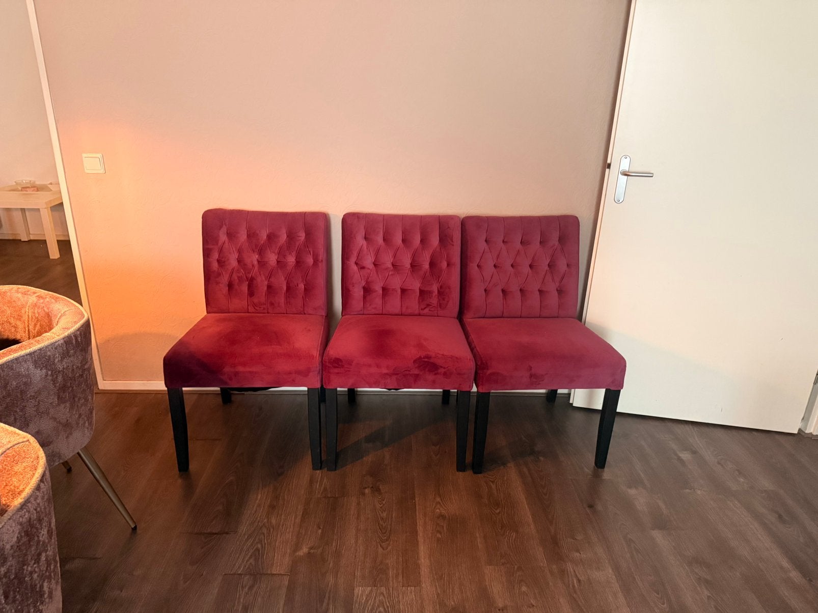 3 eetkamer stoelen, gratis af te halen, Ophalen, Gebruikt, Overige kleuren, Drie