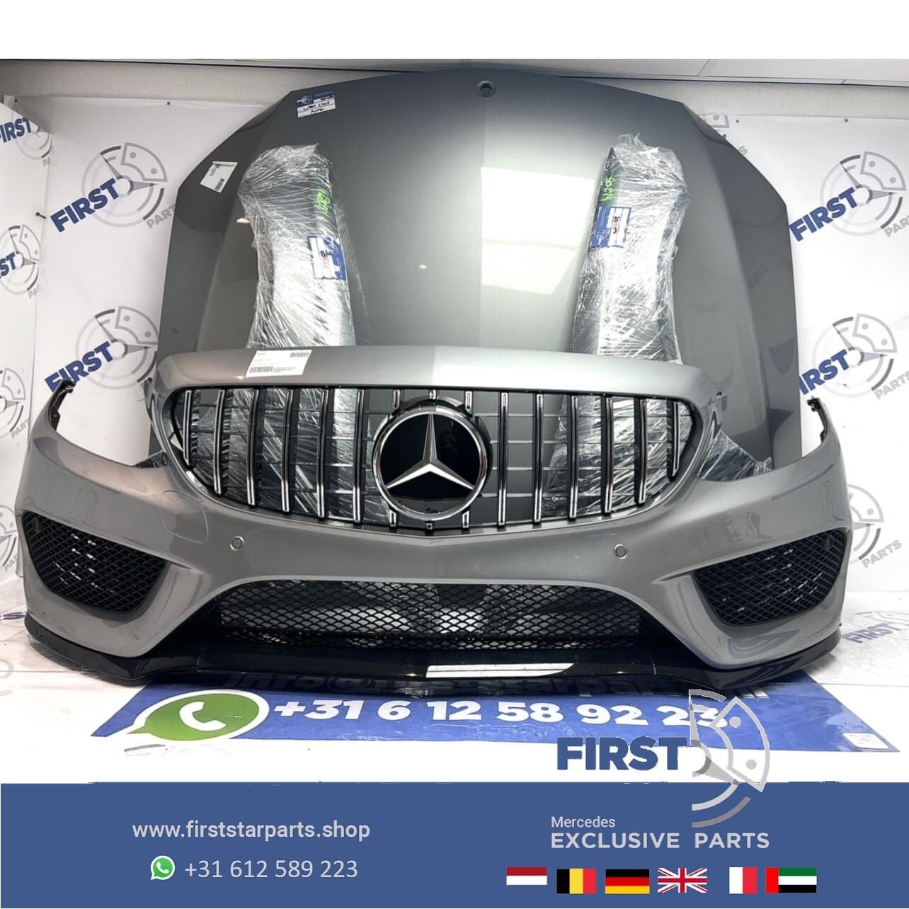 W205 C205 AMG VOORKOP GRIJS Mercedes C Klasse 2018 FRONT GT, Gebruikt, -, Ophalen of Verzenden, Bumper