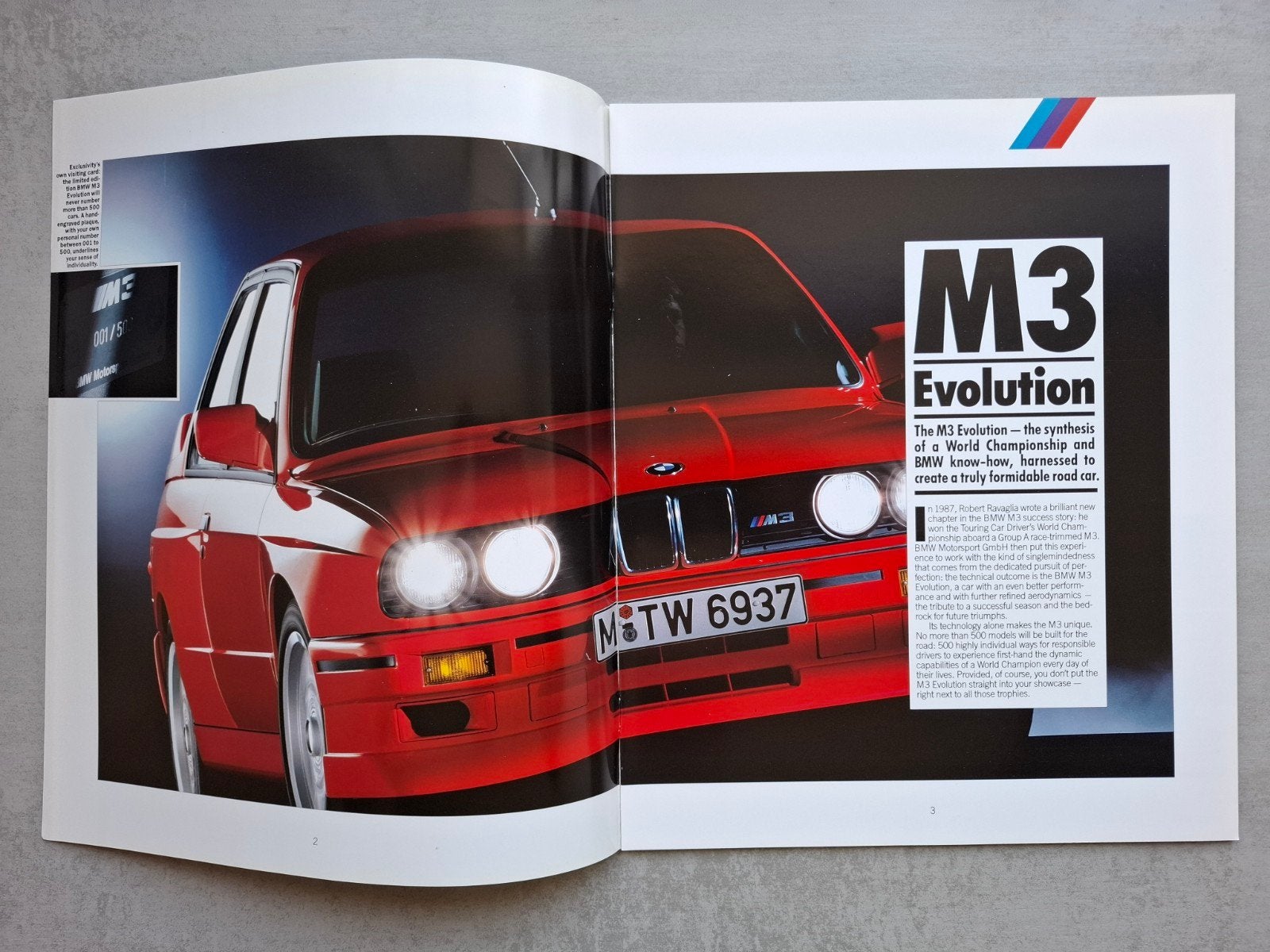 BMW M3 Evolution - M3 Cabrio brochure - 1988, Boeken, Auto's | Folders en Tijdschriften, Ophalen of Verzenden, Zo goed als nieuw