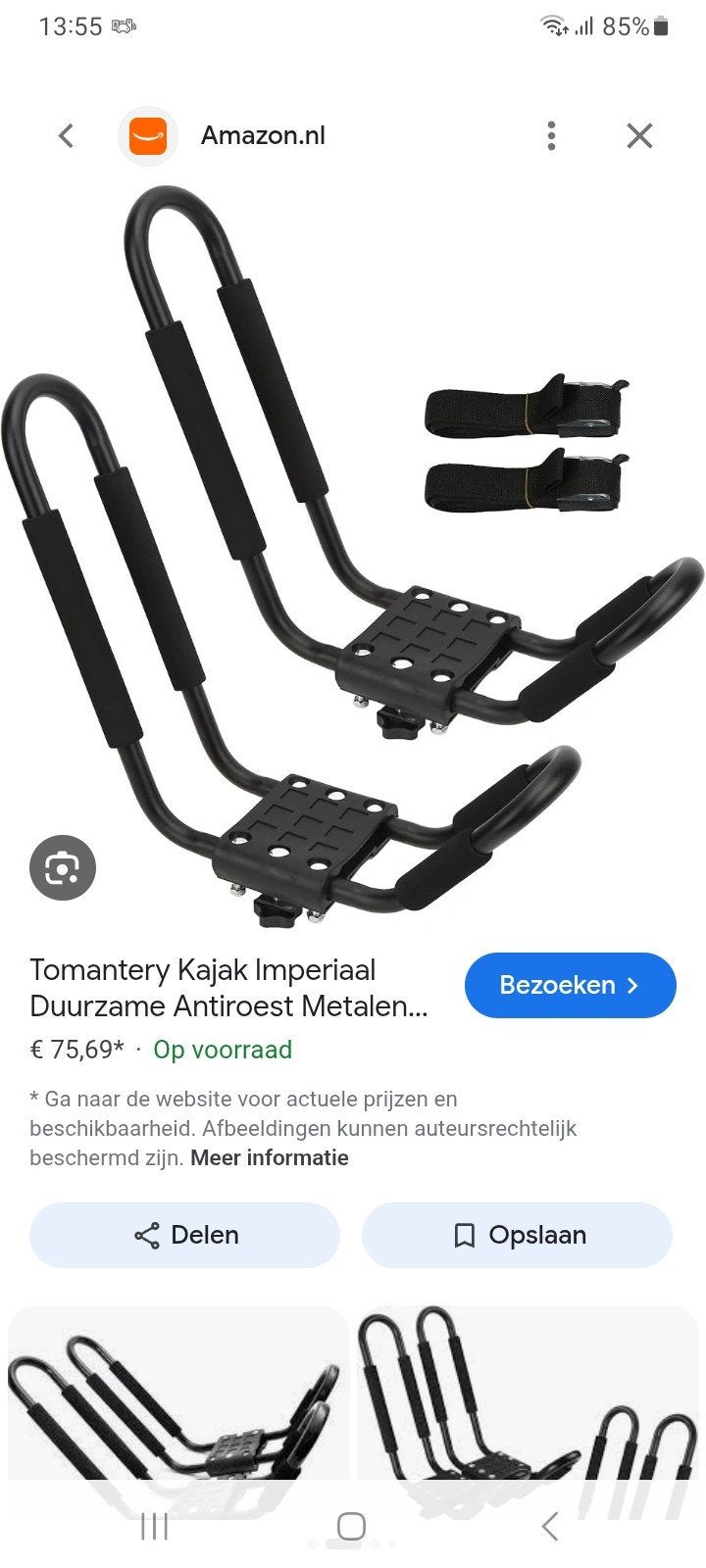 Nieuwe in doos .J-stijl kajak dakdragers (4 stuks), Watersport en Boten, Ophalen of Verzenden