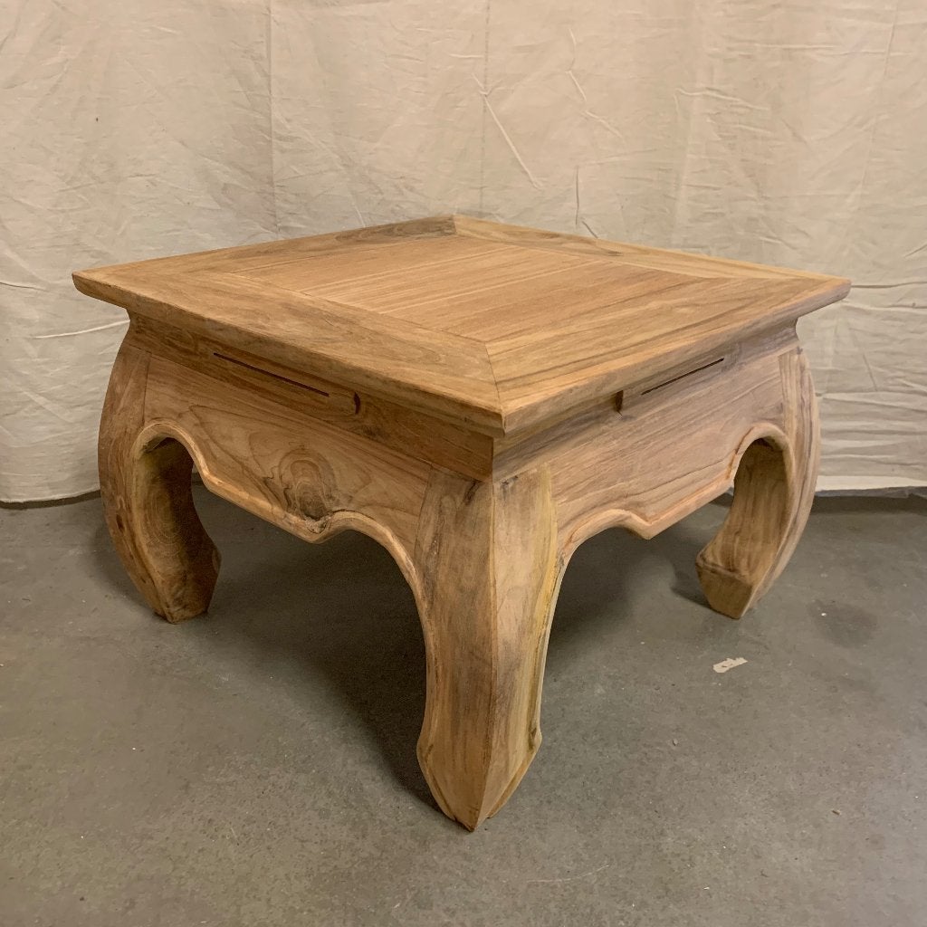 opium tafel - teak - 50 x 50 cm - Gratis bezorgd, TTM Wonen, Meubels – (Perzische) Tapijten en Woonaccessoires, 50 tot 100 cm