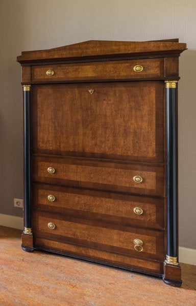 Empire secretaire bureau met lades en klassieke details, Antiek en Kunst, Antiek | Meubels | Kasten, Ophalen