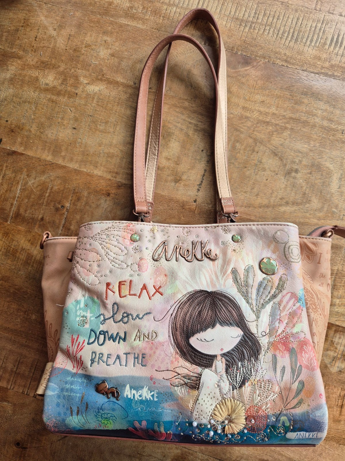 leuke Anekke schoudertas, Ophalen of Verzenden, Zo goed als nieuw, Beige, Shopper