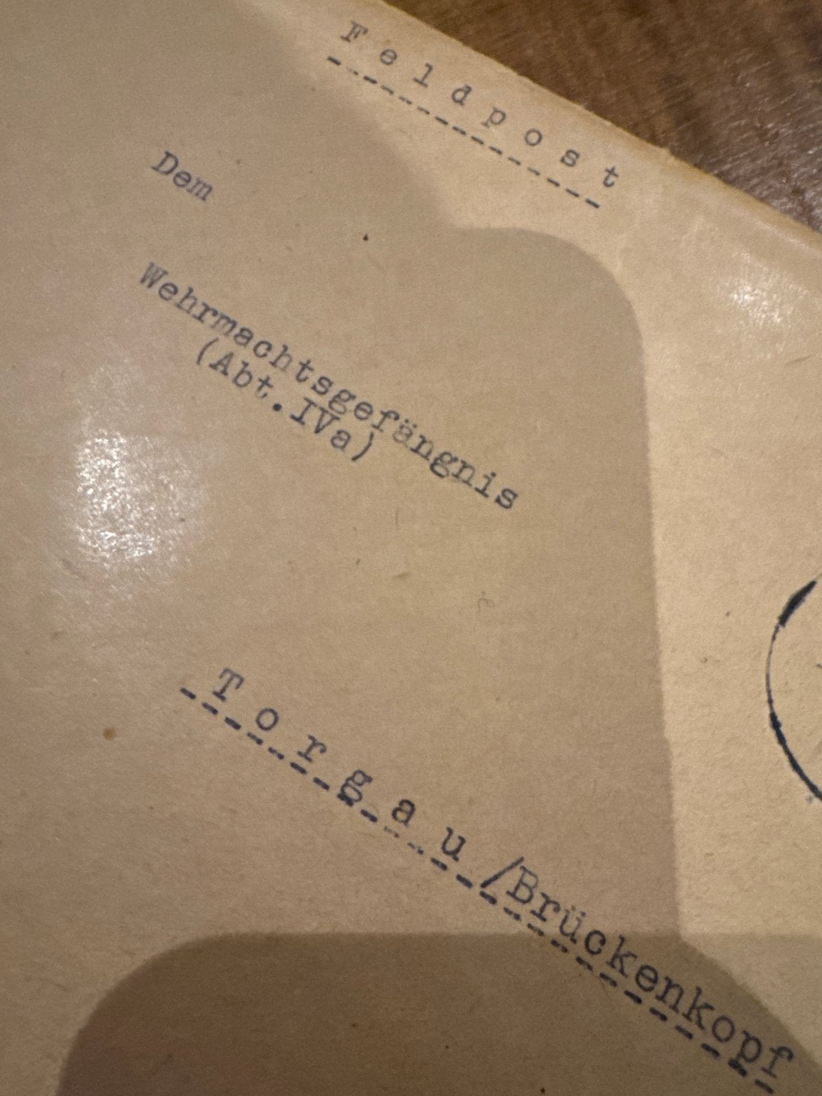 Duitse Feldpost-envelop WOII - Wehrmachtsgefängnis Torgau, Verzamelen, Ophalen of Verzenden