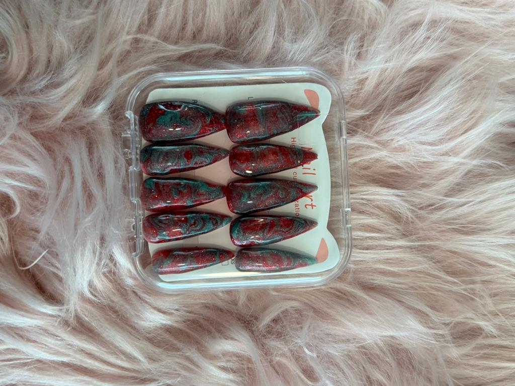 Press on nail nepnagels met nail art, Ophalen of Verzenden, Nieuw, Overige typen