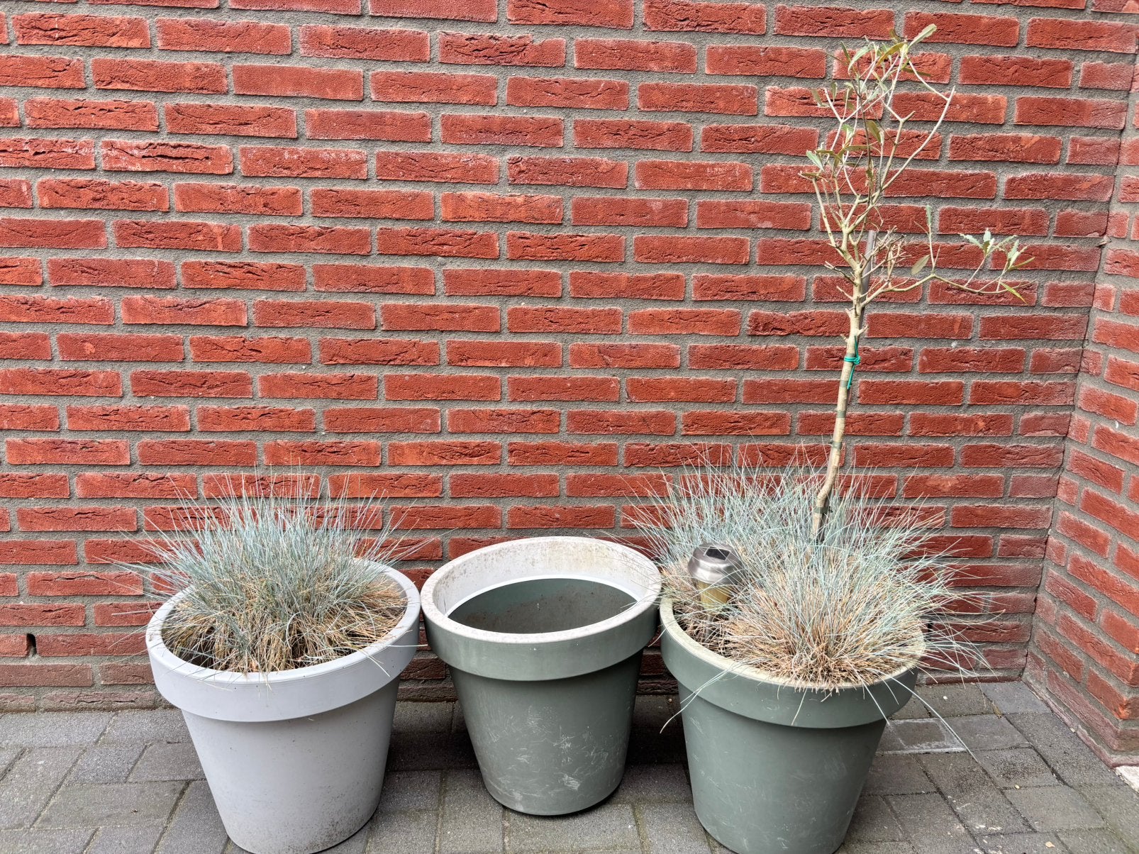 GRATIS drie kunstof bloempotten, Ophalen, Kunststof, Minder dan 30 cm, Rond