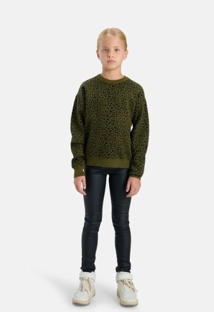 Mooie zwarte gecoate JILL & MITCH tregging maat 134-140., Kinderen en Baby's, Kinderkleding | Maat 134, Broek, Gebruikt, Jill & Mitch