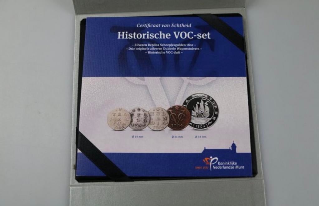 Historische VOC-set in cassette - Koninklijke Nederlandse Mu, Postzegels en Munten, Vóór koninkrijk, Setje, Zilver, Overige waardes