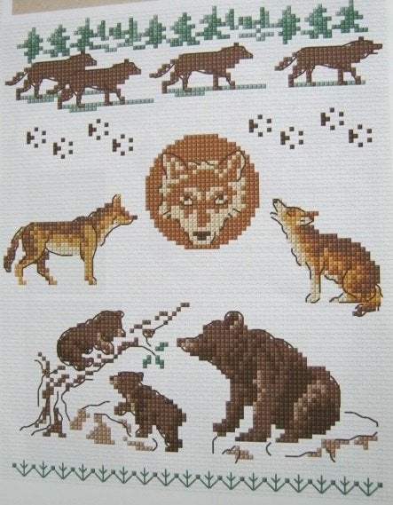 Borduurpatroon  Beren en Wolven  nr 6102, Verzenden, Nieuw, Handborduren, Patroon