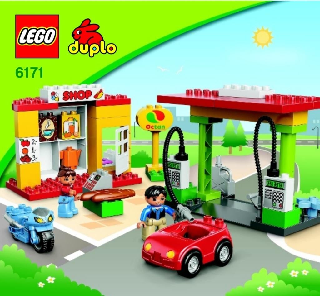 Lego Duplo Tankstation 6171, Kinderen en Baby's, Speelgoed | Duplo en Lego, Ophalen, Overige thema's, Zo goed als nieuw, Compleet