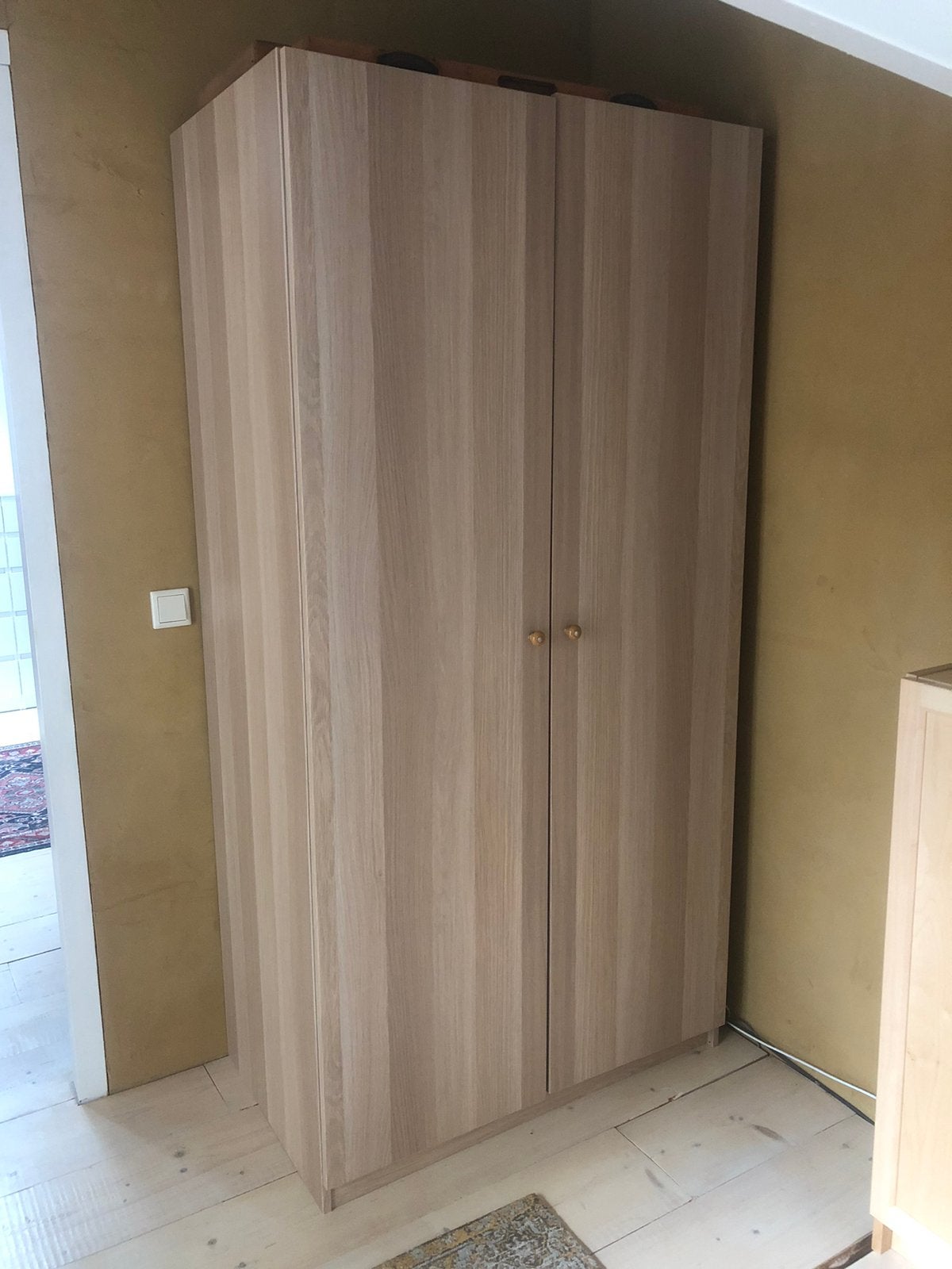 Pax kledingkast gelazuurd eiken, Ophalen, Met deur(en), 200 cm of meer, 50 tot 100 cm