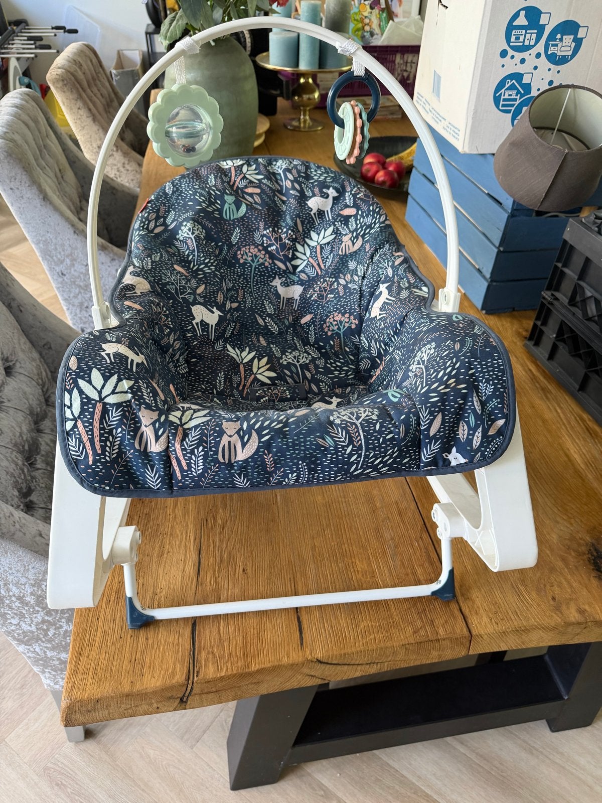 Fisher-Price Wipstoeltje met bosdierenprint, Ophalen of Verzenden, Zo goed als nieuw, Overige typen
