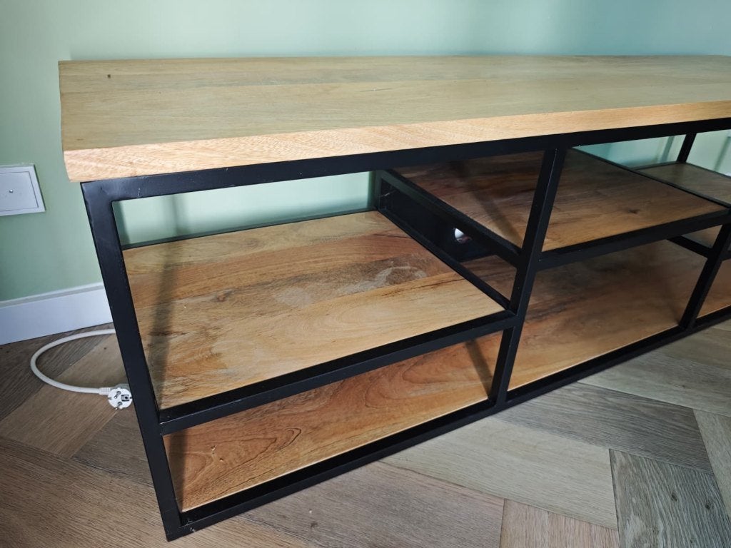 Tv meubel Loods5 open, Ophalen, 150 tot 200 cm, Zo goed als nieuw, Minder dan 100 cm