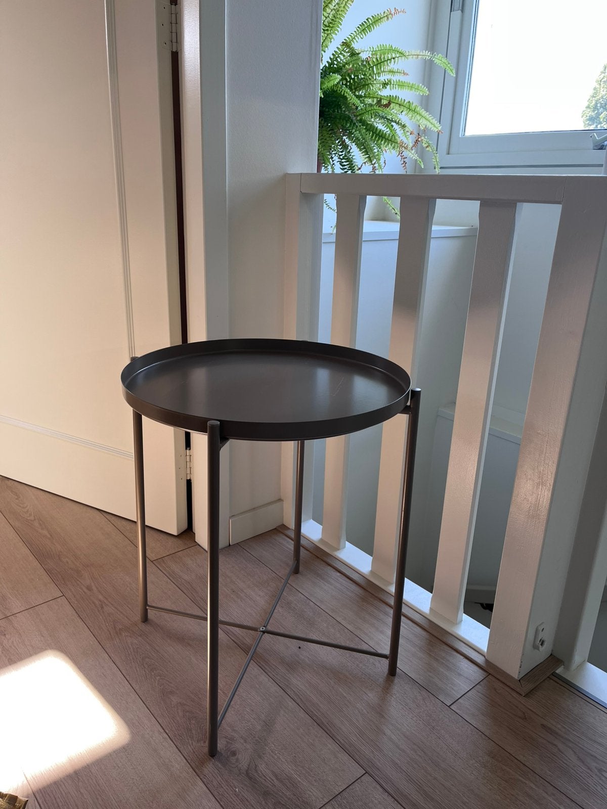 Bijzettafel Ikea gladom grijs-beige taupe, Ophalen, Zo goed als nieuw, Rond, Minder dan 55 cm