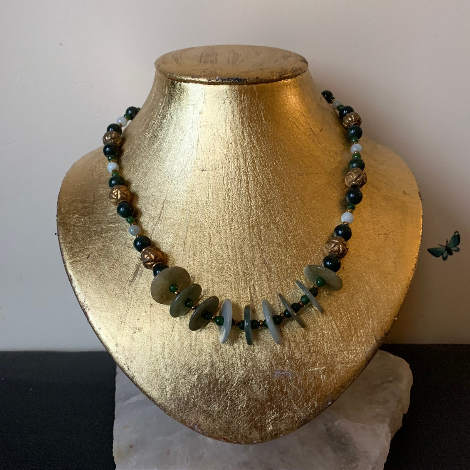 Jade zilver beschermt geluk intuïtie welvaart vrede harmonie, Met bedels of kralen, Magnolia11, Nieuw, Ophalen of Verzenden
