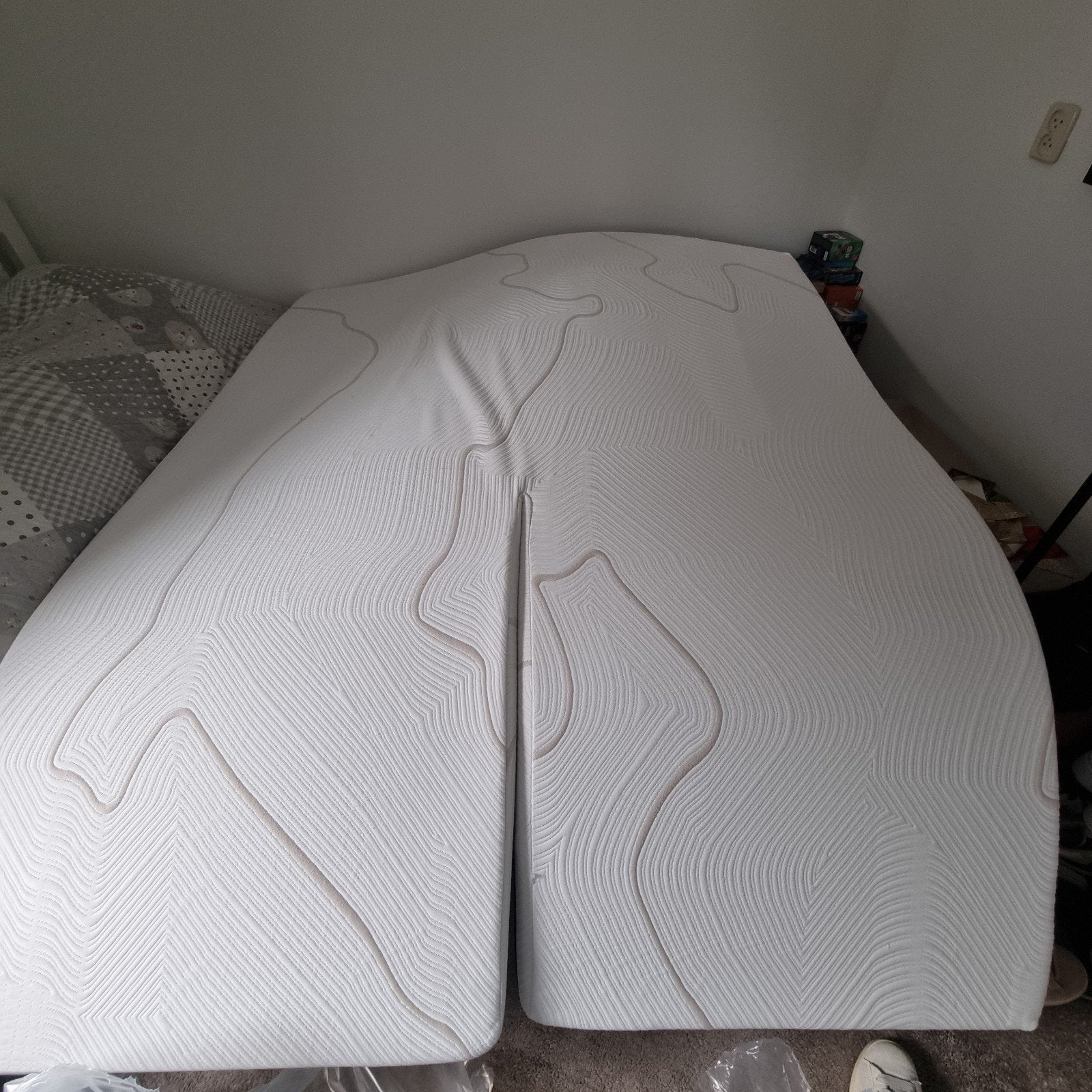 B Bright Gold Gelschuim Split Topper 160x200, Ophalen, Tweepersoons, Zo goed als nieuw, Matras
