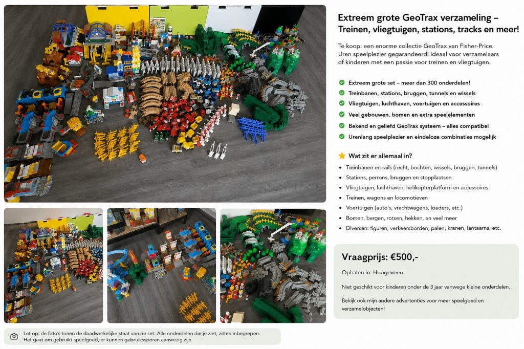 Gigantische GeoTrax verzameling met veel speciale stukken, Ophalen, Gebruikt, Speelset, Met licht