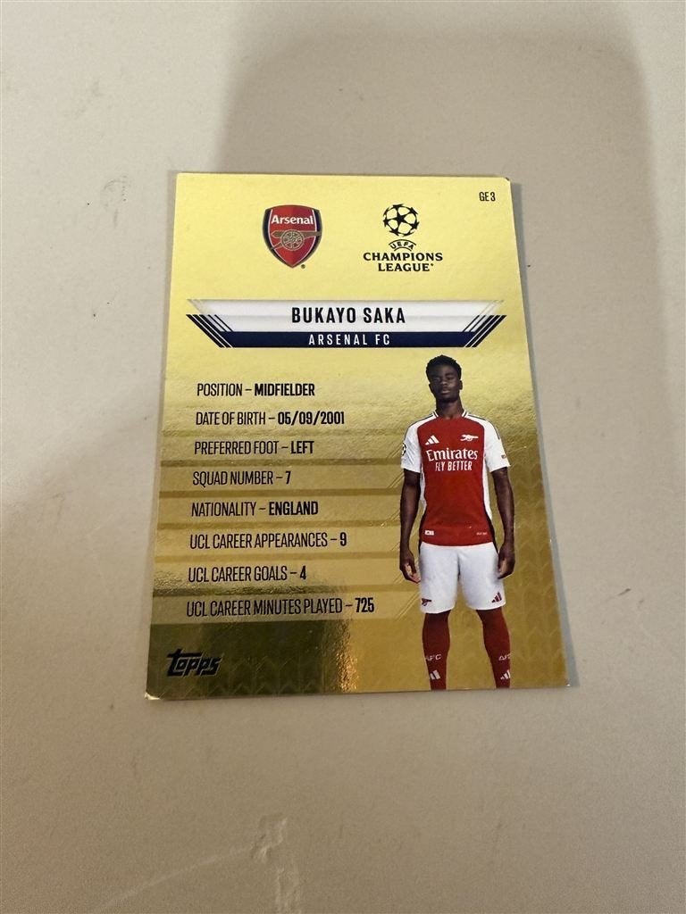 Bukayo Saka Handgesigneerde Arsenal Match Attax Kaart, Verzamelen, Ophalen of Verzenden, Zo goed als nieuw, Buitenlandse clubs