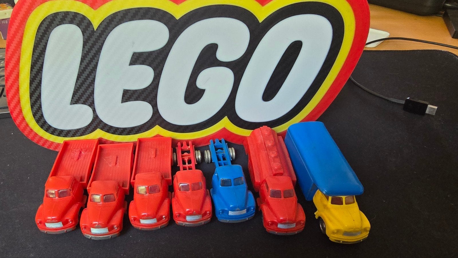 7 vintage Lego Bedford auto's, Ophalen of Verzenden, Gebruikt