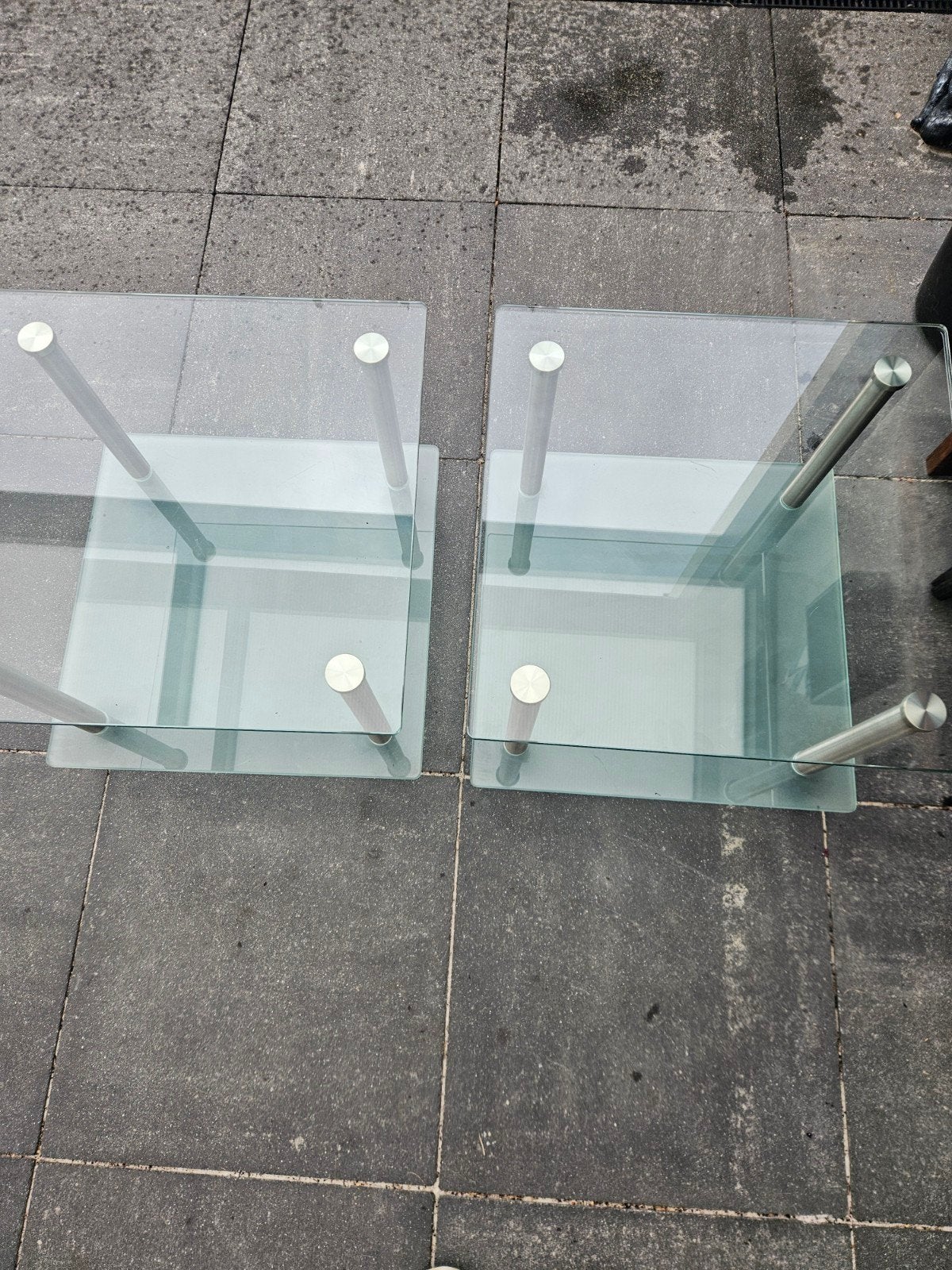 Glazen bijzet tafels, Minder dan 55 cm, Vierkant, Glas, Ophalen