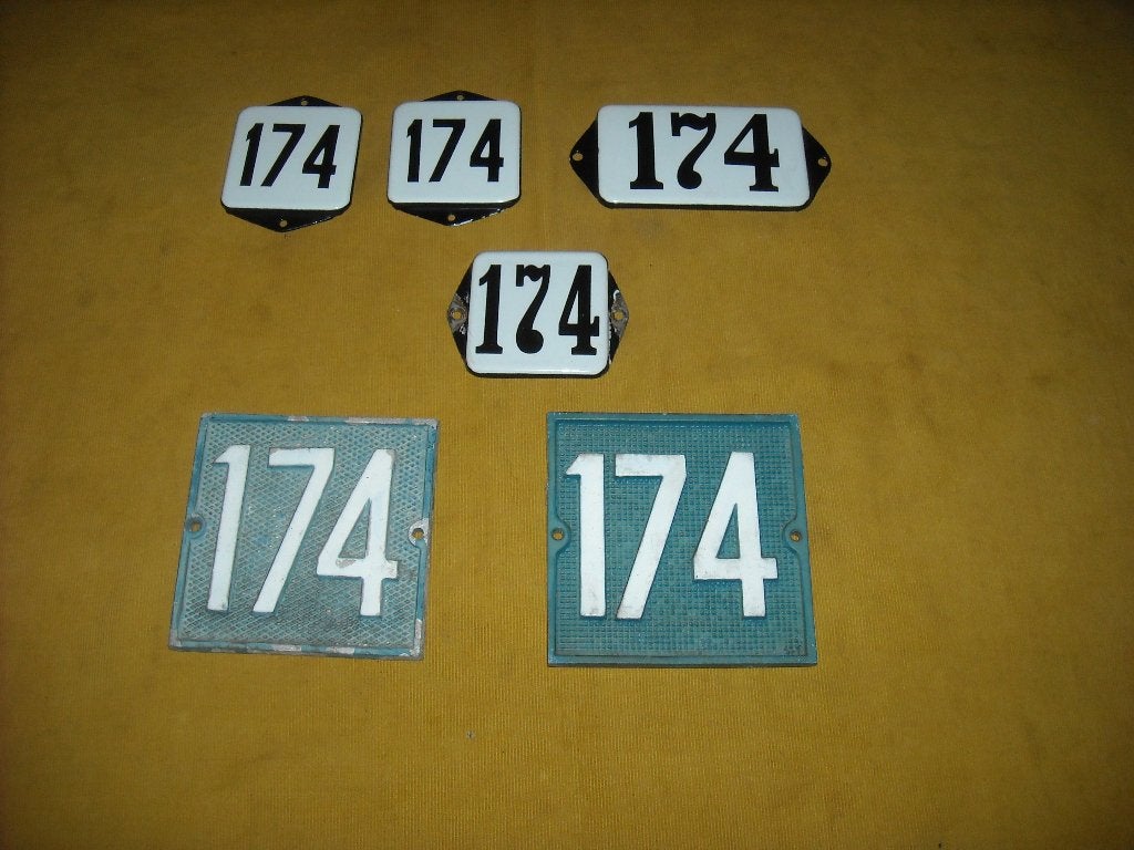 oud emaille huisnummer 174 ook 175 176 177 178 179 180 181 1, Ophalen of Verzenden