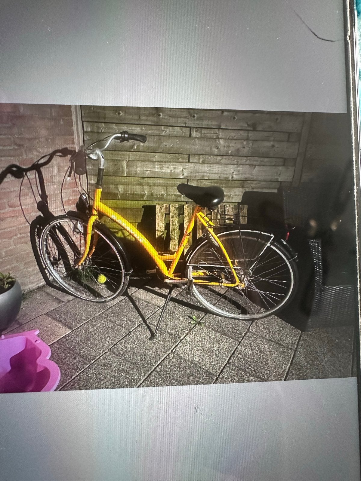 Gele damesfiets - Gebruikt, Fietsen en Brommers, Fietsen | Dames | Damesfietsen, Terugtraprem, Gebruikt, 50 tot 53 cm, Ophalen