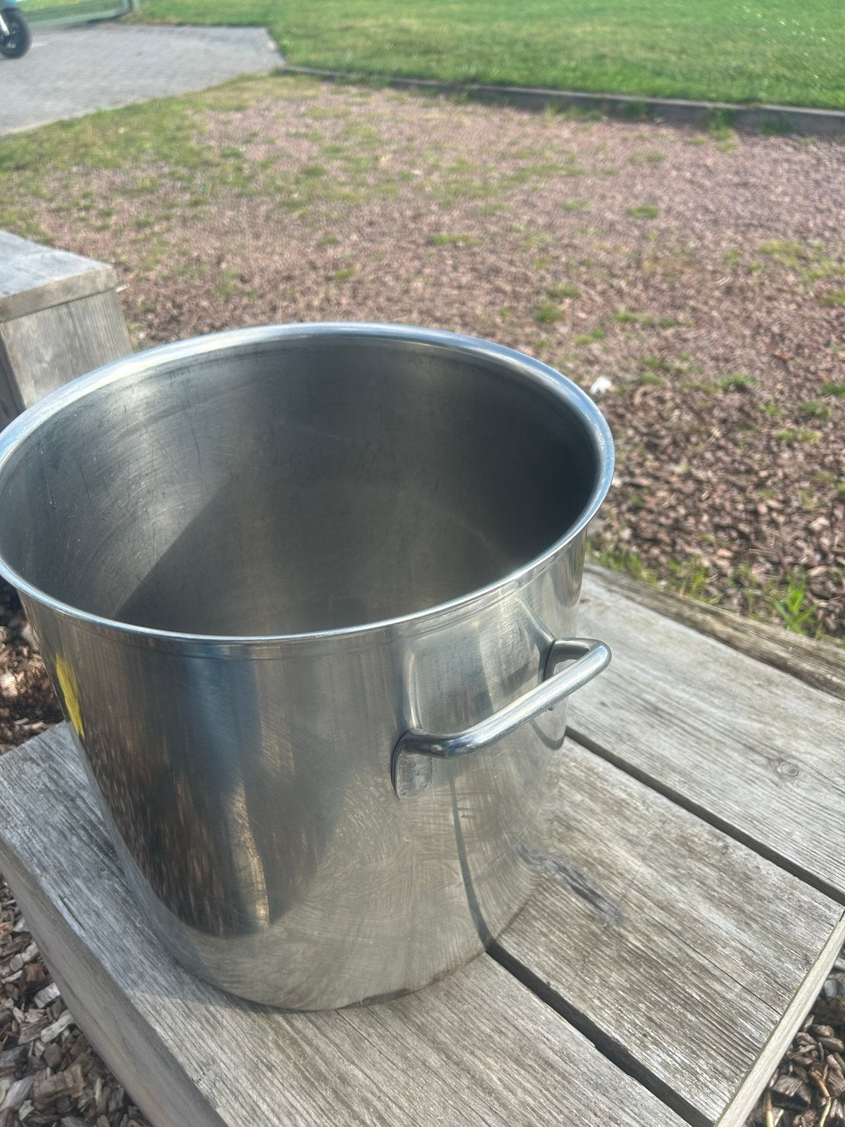 Grote RVS Kookpan 47 Liter - Diameter 35cm, Hoogte 46cm, Ophalen, Gebruikt, Met handvatten, Rvs
