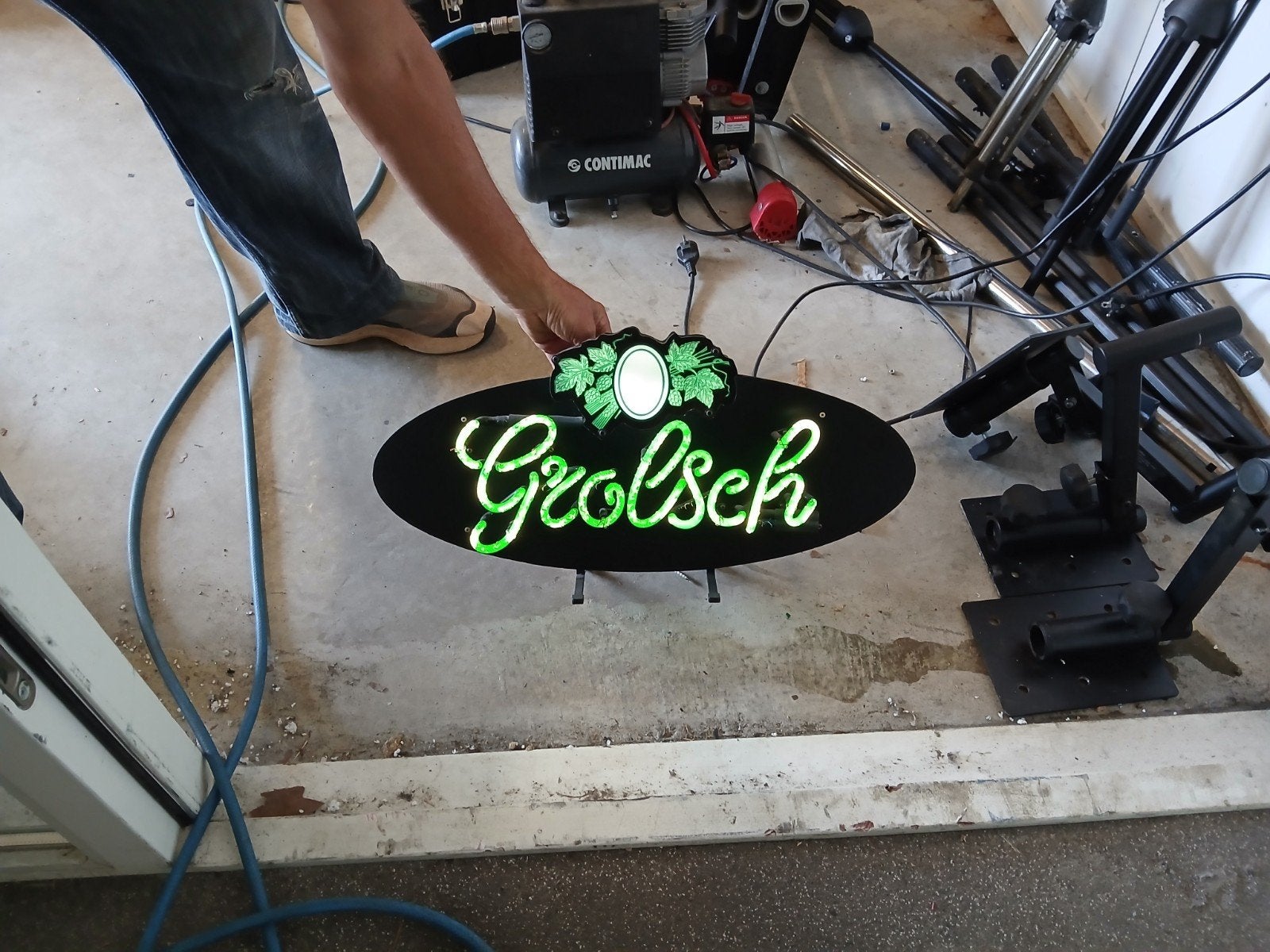 Grolsch Neon Reclamebord - Uniek en Sfeervol, Ophalen of Verzenden