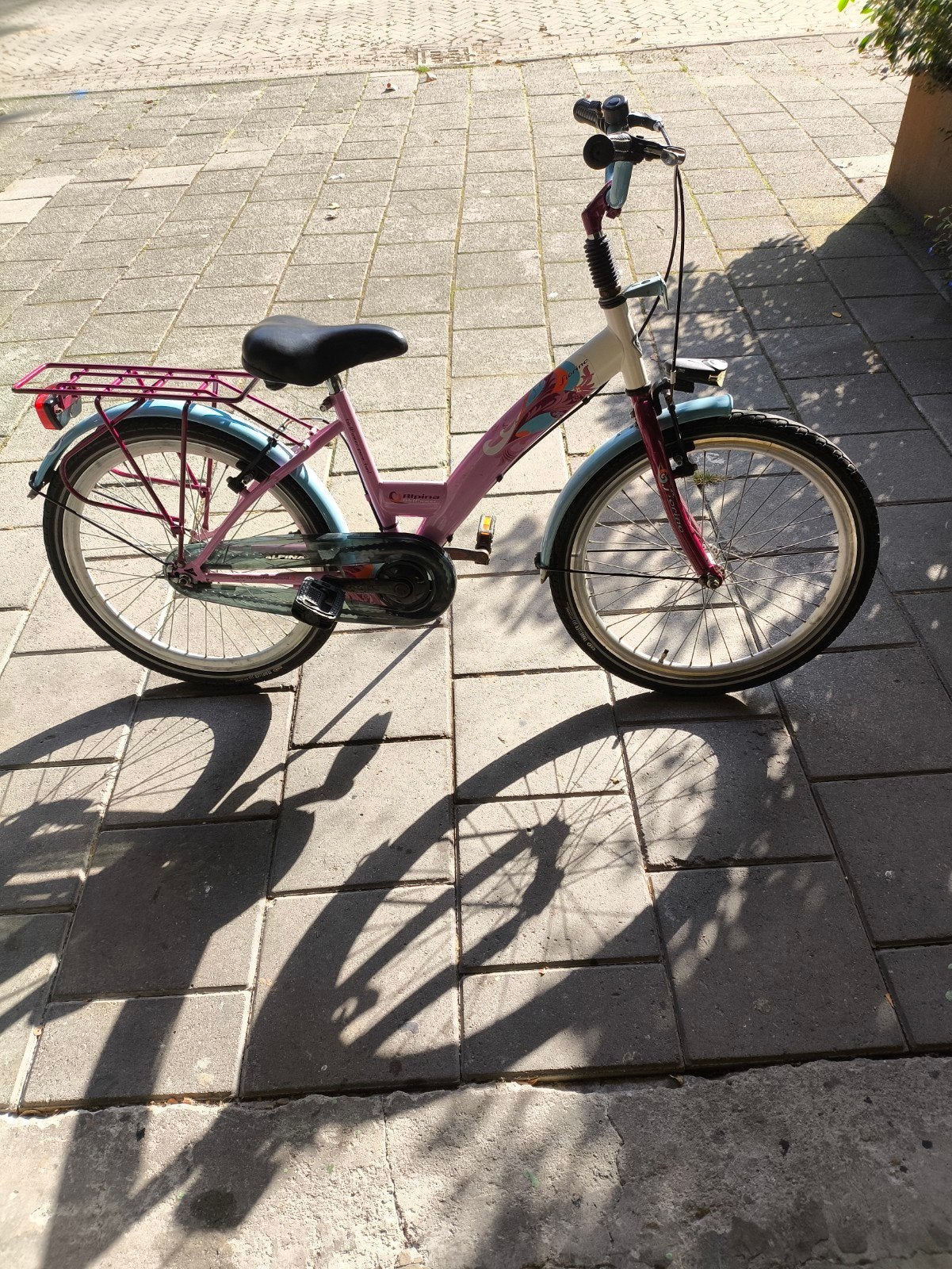 Meisjesfiets 22 inch met verlichting, in goede staat, Fietsen en Brommers, Ophalen, Gebruikt, Terugtraprem, 22 inch