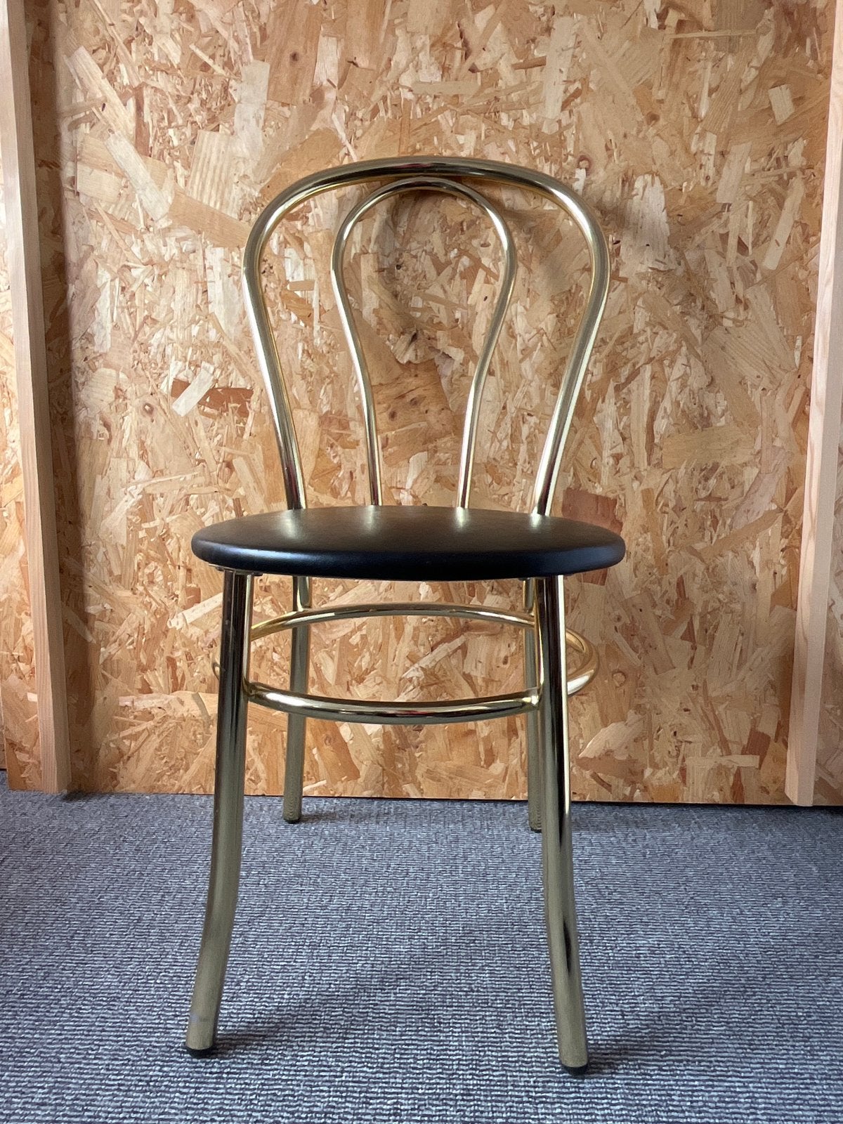 Vintage stoel goud en zwart, Ophalen, Gebruikt, Overige kleuren, Metaal