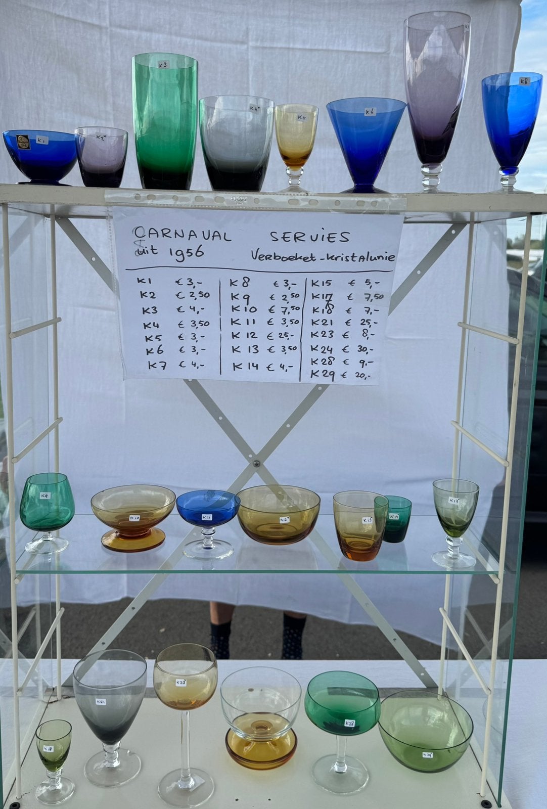 carnaval servies verboeket kristalunie maastricht glazen, Antiek en Kunst, Ophalen of Verzenden