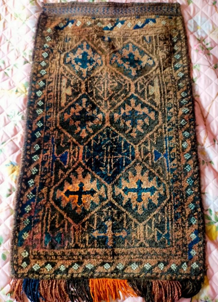 Antiek handgeknoopt wandkleed - Uniek decoratiestuk, Antiek en Kunst, Ophalen of Verzenden
