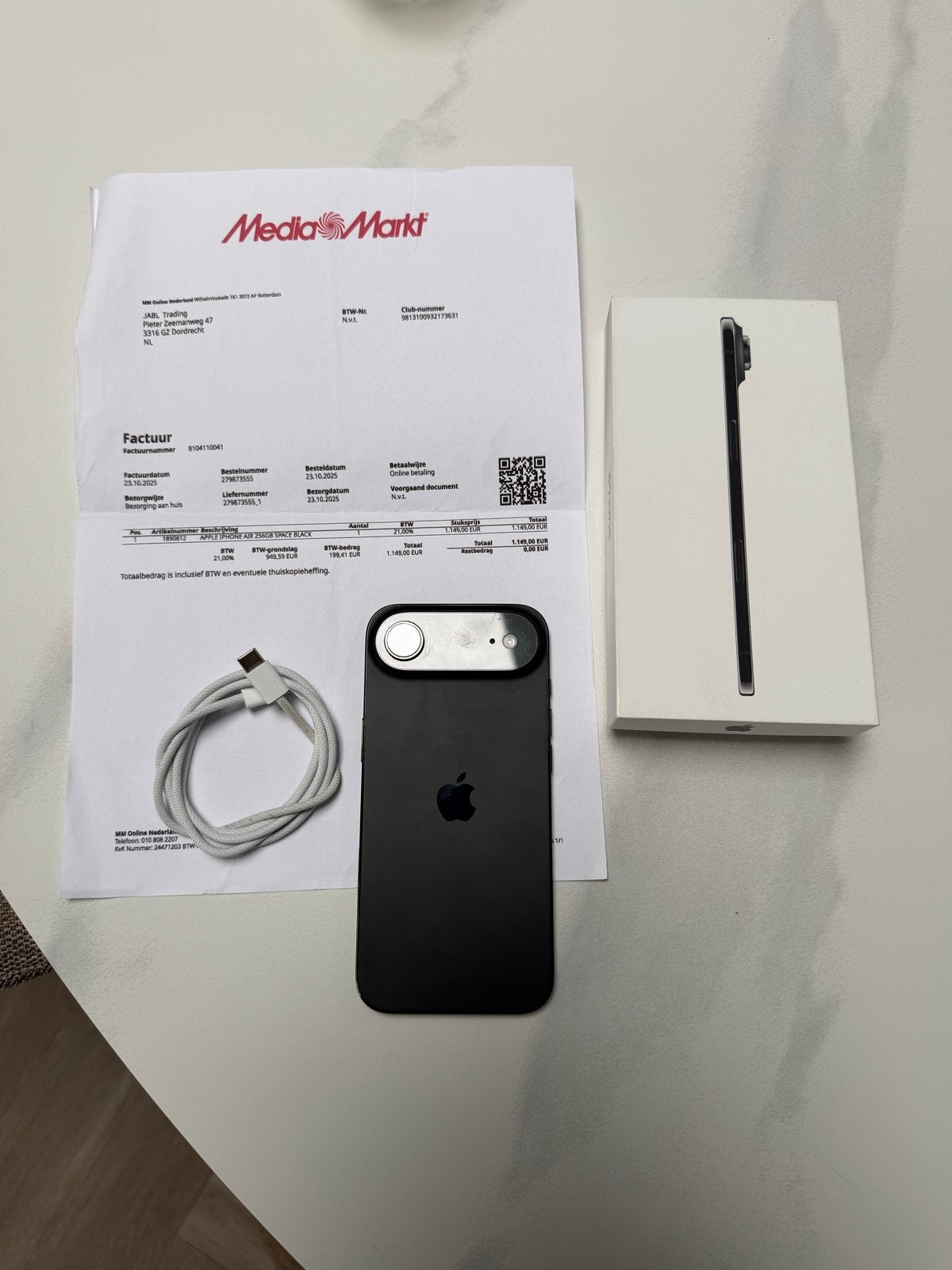iPhone Air  Zwart 256GB - Zo goed als nieuw, Telecommunicatie, Mobiele telefoons | Apple iPhone, 256 GB, Overige modellen, Zwart