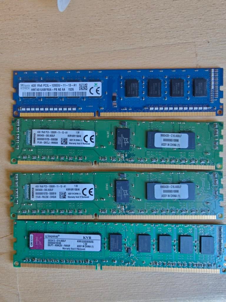 DDR3 RAM Geheugenmodules - 4GB per stuk, Computers en Software, RAM geheugen, Ophalen, Gebruikt, DDR3, Desktop