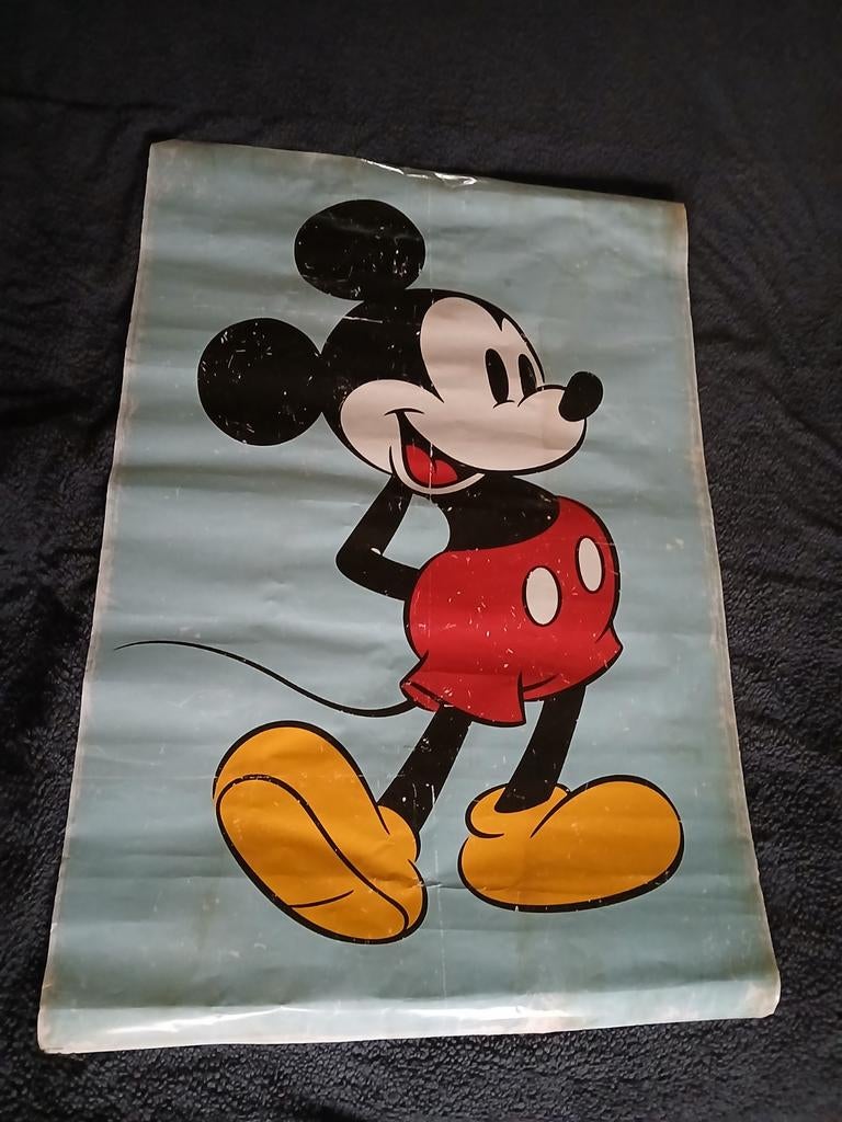 Vintage Mickey Mouse Poster - Disney Decoratie, Ophalen of Verzenden, A1 t/m A3, Film en Tv, Rechthoekig Staand