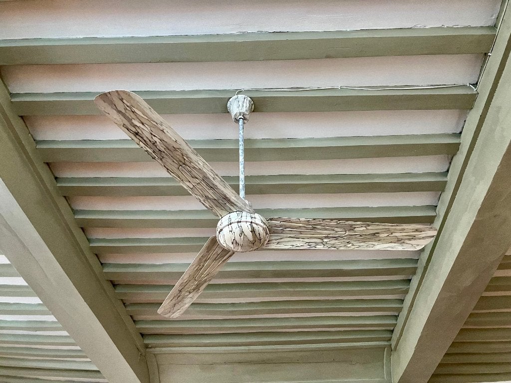 Vintage retro plafondventilator fan - diameter +- 70 cm, Witgoed en Apparatuur, Ventilatoren, Ophalen, Gebruikt, Plafondventilator