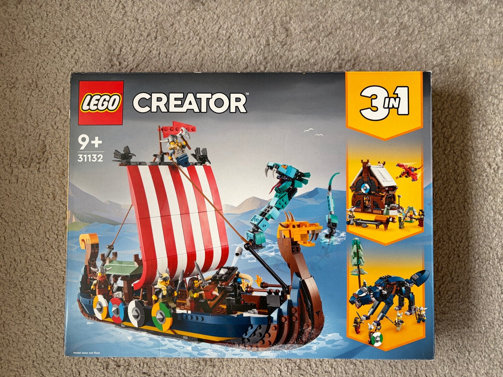 LEGO Creator 3in1 Viking Schip en de Midgard Slang (31132), Lego, Denemarken, Nieuw, Ophalen of Verzenden