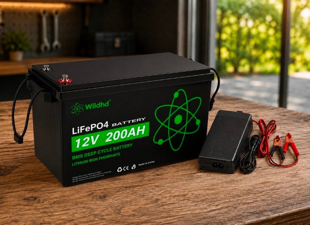 NIEUWE LiFePO4 Accu 12V 200Ah met BMS en Lader, Ophalen, Nieuw