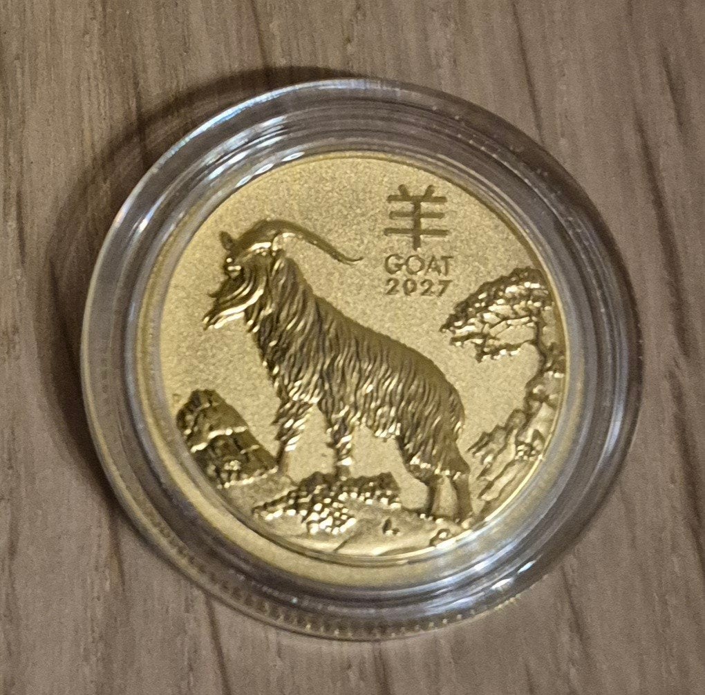 1/10 oz gouden munt Perth Mint Lunar Goat 2027, Ophalen of Verzenden, Goud