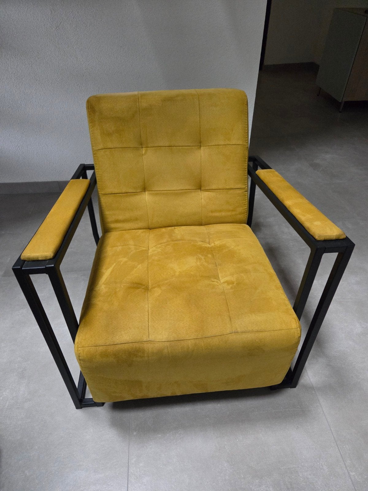 Gele Fauteuil loods5, Huis en Inrichting, Fauteuils, Ophalen, Gebruikt, 75 tot 100 cm, 50 tot 75 cm